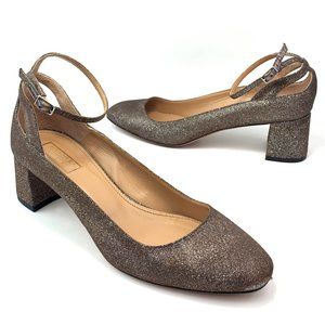 Aquazzura Rivoli 50 Glitter Ankle Strap Pumps